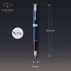 Parker Sonnet Fountain Pen | Blue Lacquer with Palladium Trim | Medium Nib | Gift Box