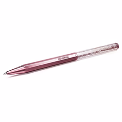 Swarovski Crystalline Ballpoint Pen, Pink Lacquered Barrel with Eight Crystal Facets and More Than 400 Clear Crystals, from t ...