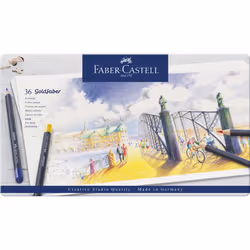 Faber-Castell Creative Studio Goldfaber Colour Pencil, Multicoloured (Multicoloured) Tin Of 36 Pencils, For Art, Craft, Drawi ...