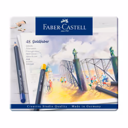 Faber-Castell Creative Studio Goldfaber Colour Pencil, Multicoloured (Multicoloured) Tin Of 48 Pencils, For Art, Craft, Drawi ...