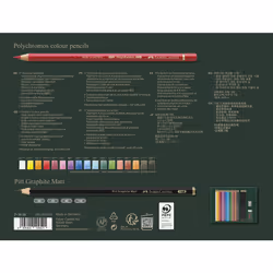 Faber-Castell Art & Graphic Polychromos Colour Pencil, Gift Set, Mixed Media Multicoloured, Polychromos Gift Set, For Art, Craft, Drawing, Sketching,