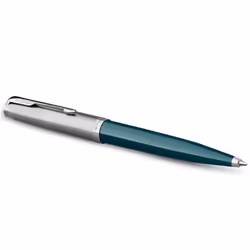 Parker 51 Ballpoint Pen | Teal Blue Barrel with Chrome Trim | Medium Point with Black Ink Refill | Gift Box