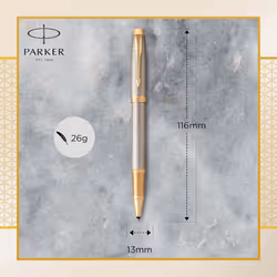 Parker IM Rollerball Pen | Premium Warm Silver | Fine Point Black Ink | Gift Box