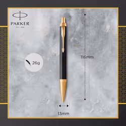 Parker IM Ballpoint Pen | Premium Black | Medium Point Blue Ink | Gift Box