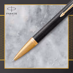 Parker IM Ballpoint Pen | Premium Black | Medium Point Blue Ink | Gift Box