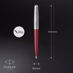 Parker 51 Ballpoint Pen | Burgundy Barrel with Chrome Trim | Medium Point with Black Ink Refill | Gift Box