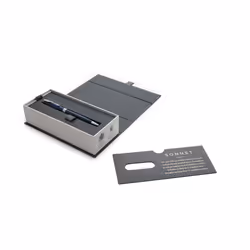 Parker Sonnet Ballpoint Pen | Blue Lacquer with Palladium Trim | Medium Point Black Ink | Gift Box