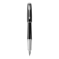 Parker Urban Fountain Pen | Premium Ebony Metal Chiselled | Fine Nib with Blue Ink | Gift Box