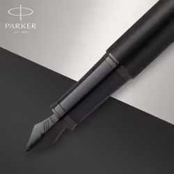 Parker IM Fountain Pen | Matte Black with Black Trim | Medium Point with Blue Ink Cartridge | Gift Box