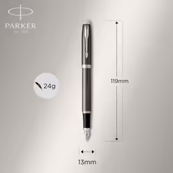 Parker IM Fountain Pen | Dark Espresso | Medium Nib with Blue Ink Refill | Gift Box