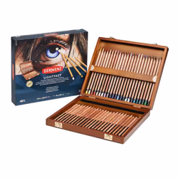 Derwent Lightfast Pencils Set Of 48 In Wooden Gift Box, 4mm Round Core, Premium Core Strength, Creamy Texture, Ideal For Fine Art Drawing & Colouring,