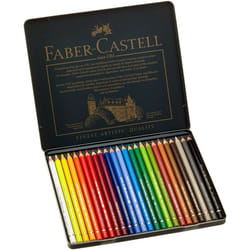 Faber-Castell Tin Of 24 Polychromos Blendable, Lightfast Drawing And Colouring Pencils For Artists, Beginners, Professionals, Students, Crafts,