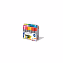 STAEDTLER 3200 TB120 Design Journey Double-Ended Fibre-Tip Pens with Thin & Wide Nibs - Assorted Colours (Pack of 120)