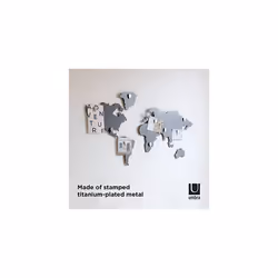 Umbra Mappit Wall Decor ? Magnet Board Map for Tracking Travels, Titanium Plated, Wall Art