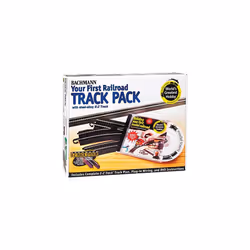 Bachmann 44497 Trains Snap-Fit E-Z World?S Greatest Hobby Track Pack-Steel Alloy Rail with Black Roadbed-HO Scale, White