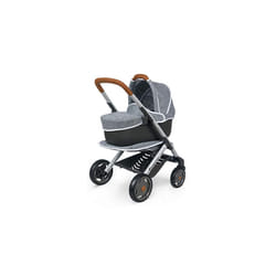 Smoby B?b? Confort 253105, 3-in-1 Pushchair and Pram, for Dolls and Baby Dolls, Silent and Multi-Directional Wheels - Storage Basket, Grey, Large