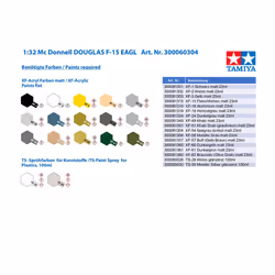 Tamiya 300060304-1:32 MC Donnell Douglas F-15 EAGL Jet Fighter