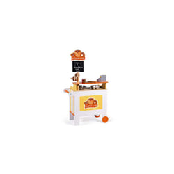 Janod - Crepes & Co Mobile Wooden Stand - Kitchen and Shopping Imitation Toys - 40 Accessories Included - from 3 Years Old, J06587