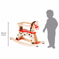 Janod - Caramel Wooden Rocking Horse - Toddler Toy - Learning Balance - For children from the Age of 1, J05984, Brown and Red