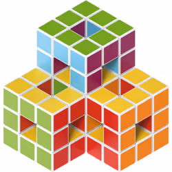 Geomag Magicube 129 - Magnetic cubes, Multicoloured, 64 Piece Set
