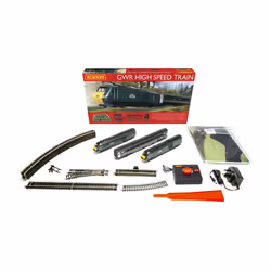 Hornby Train Set R1230M GWR Plastic High Speed Analogue OO Gauge Locomotives Model Railway Train Sets, Starter Electric Model ...
