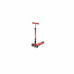 Micro Scooters | Maxi Micro Deluxe Foldable Children's Scooter | Big Wheels | Handlebar Adjustable | 5-12yrs | Boys & Girls | Red