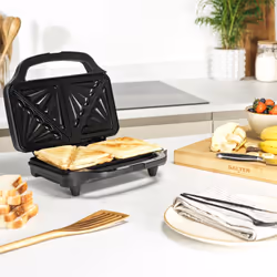 Salter Sandwich Toaster ? Non-Stick, Deep Fill Toastie Maker, Cook 2 Toasted Sandwiches Together, 4 Slice Grill Press, Automatic Temperature Control,