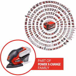 Einhell Power X-Change Cordless Detail Sander - 18V Electric Sander For Wood, Plaster And Metal - TE-OS 18/150 Li Solo Hand-Held Sander With Dust