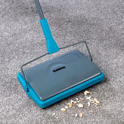 Beldray LA024855TQ Carpet Sweeper - Manual Floor Cleaner, Roller To Clean Carpets And Hard Floors, Pet Fur Remover, Easy Use, Brush Comb To Remove