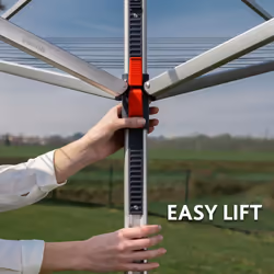 Vileda Sun-Lift 40m 4 Arm Compact Rotary Washing Line with Rotary Line Cover and Ground Socket