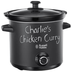 Russell Hobbs Chalkboard 3.5L Electric Slow Cooker - Cooks upto 4 portions, 3 heat settings, high/low/keep warm, Removable ceramic pot for easy