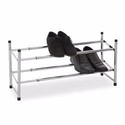 Premier Housewares Extendable Shoe Rack | Two Tier Shoe Stand | Angled Shelves of Shoe Racks Storage | Spacious Under Stairs ...