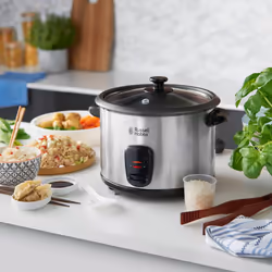 Russell Hobbs Electric Rice Cooker & Steamer - 1.8L (10 cup) Keep warm function, Removable non stick bowl, Easy to clean, Steamer basket, measuring