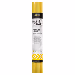 Everbuild Roll & Stroll Premium Carpet Protector ? Self-Adhesive ? Easy To Roll ? Totally Waterproof ? Yellow ? 600mm x 25m