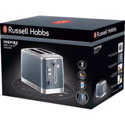 Russell Hobbs Inspire 2 Slice Toaster (Extra wide slots, High lift feature, 6 Browning levels, Frozen/Cancel/Reheat function with Blue LED