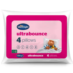 Silentnight Deluxe Ultrabounce Pillows 4 Pack ? Pack of 4 Medium Support Pillows for Back, Front and Side Sleepers with Deluxe Fibres Ensuring