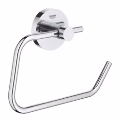 GROHE Start QuickFix Toilet Roll Holder without Cover (Metal, Concealed Fastening, Including Screws and Dowels, Extra Easy to ...