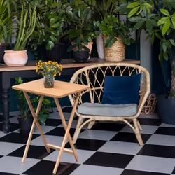 Premier Housewares Snack Table, 65 x 49 x 39 cm - Rubberwood