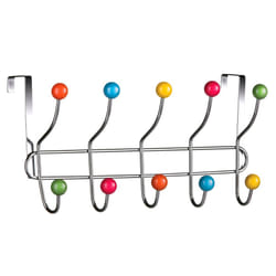 Premier Housewares Over Door Hooks Multi Color Plastic Over The Door Hanger / Hangers For Bedroom 10 Chrome Finish Hook Back Of The Door Coat Hanger