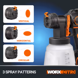 WORX WX020.9 18V (20V MAX) Cordless HVLP Paint Sprayer - (Tool Only - Battery & Charger Sold Separately) Black