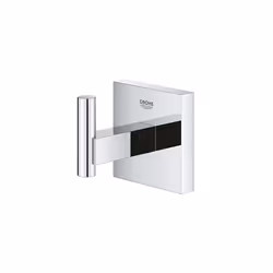 GROHE Start Cube Robe Hook - Bathroom Wall Mounted Shower Towel Hanger (Metal, Concealed Fastening, Including Screws and Dowels), Extra Easy to Fit
