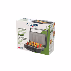 Salter Marblestone Health Grill ? Non-Stick Panini Maker, No Oil Needed, Floating Hinge For Larger Foods, Automatic Temperature Control, Built-In