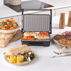 Salter Marblestone Health Grill ? Non-Stick Panini Maker, No Oil Needed, Floating Hinge For Larger Foods, Automatic Temperature Control, Built-In