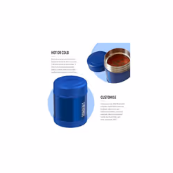 Thermos - Blue Kids Food Flask (290ml) - BPA Free, Stainless Steel, Spill Proof, Thermal Flask with Personalised Name Labels for Lunch Box, 5 Hours