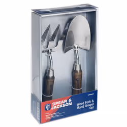 Spear & Jackson HANDTOOLSET1 Stainless Hand Trowel & Weed Fork Set