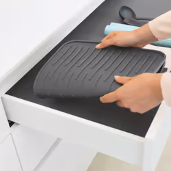 Brabantia Silicone Dish Drying Mat, Steel, Dark Grey, 43.8 x 32.5 x 0.9 cm