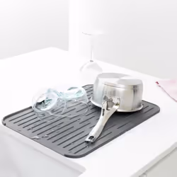 Brabantia Silicone Dish Drying Mat, Steel, Dark Grey, 43.8 x 32.5 x 0.9 cm