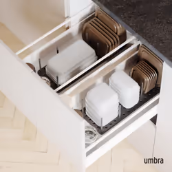 Umbra Peggy Kitchen Cupboard, Shelf and Drawer Organizer Tray - Adjustable Storage System For Food Containers, Cookware, Serveware, Utensils and More,