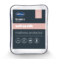 Silentnight Soft as Silk Double Mattress Protector - Luxury 30cm Deep Fitted Mattress Pad Cover Topper with Silky Fibres for Luxurious Comfort -