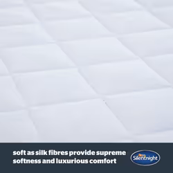 Silentnight Soft as Silk Double Mattress Protector - Luxury 30cm Deep Fitted Mattress Pad Cover Topper with Silky Fibres for Luxurious Comfort -